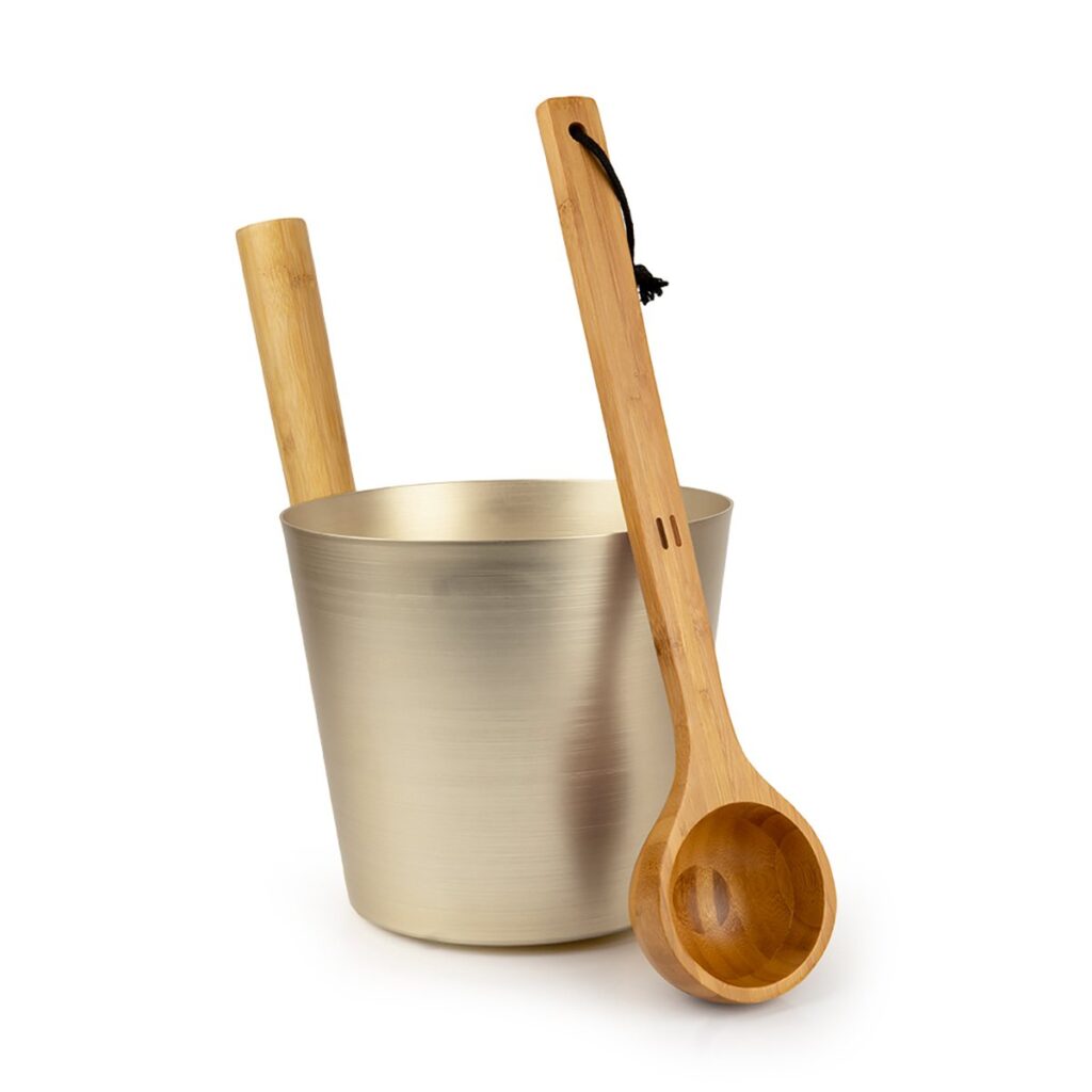 Champagne Aluminum Bucket and Ladle Set