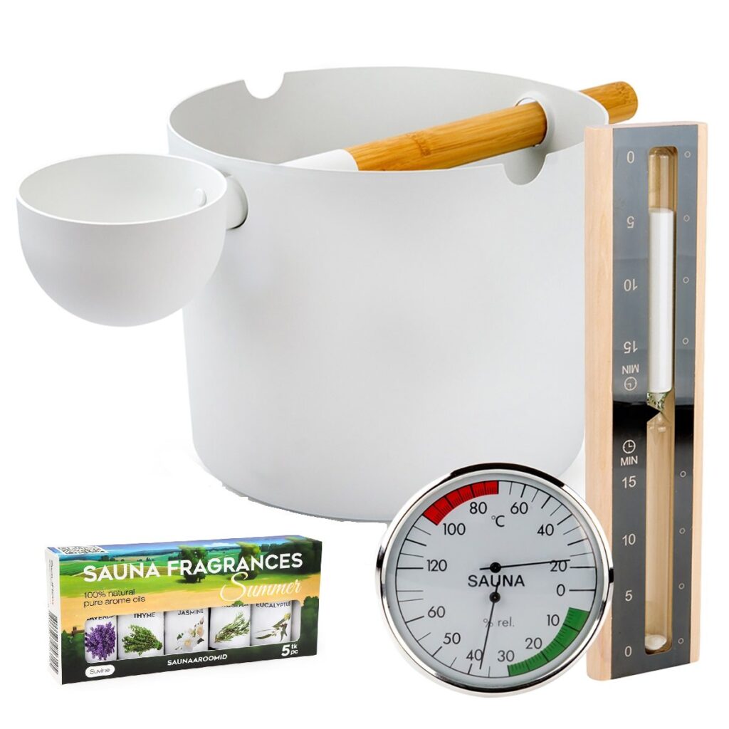 White Bucket and Ladle Set